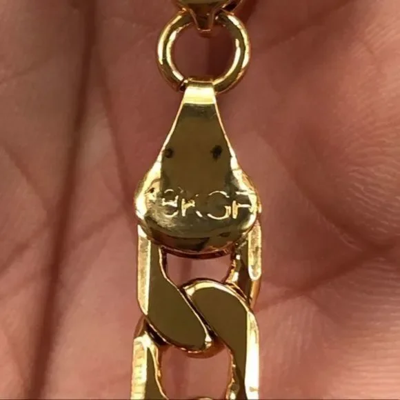 Heavy 26” 18k Gold Filled Diamond Cut Curb Chain Necklace NWT - Picture 4 of 9